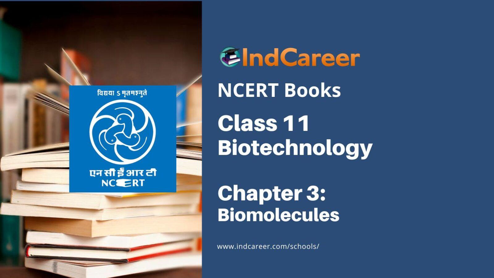 NCERT Book for Class 11 Biotechnology Chapter 3 Biomolecules