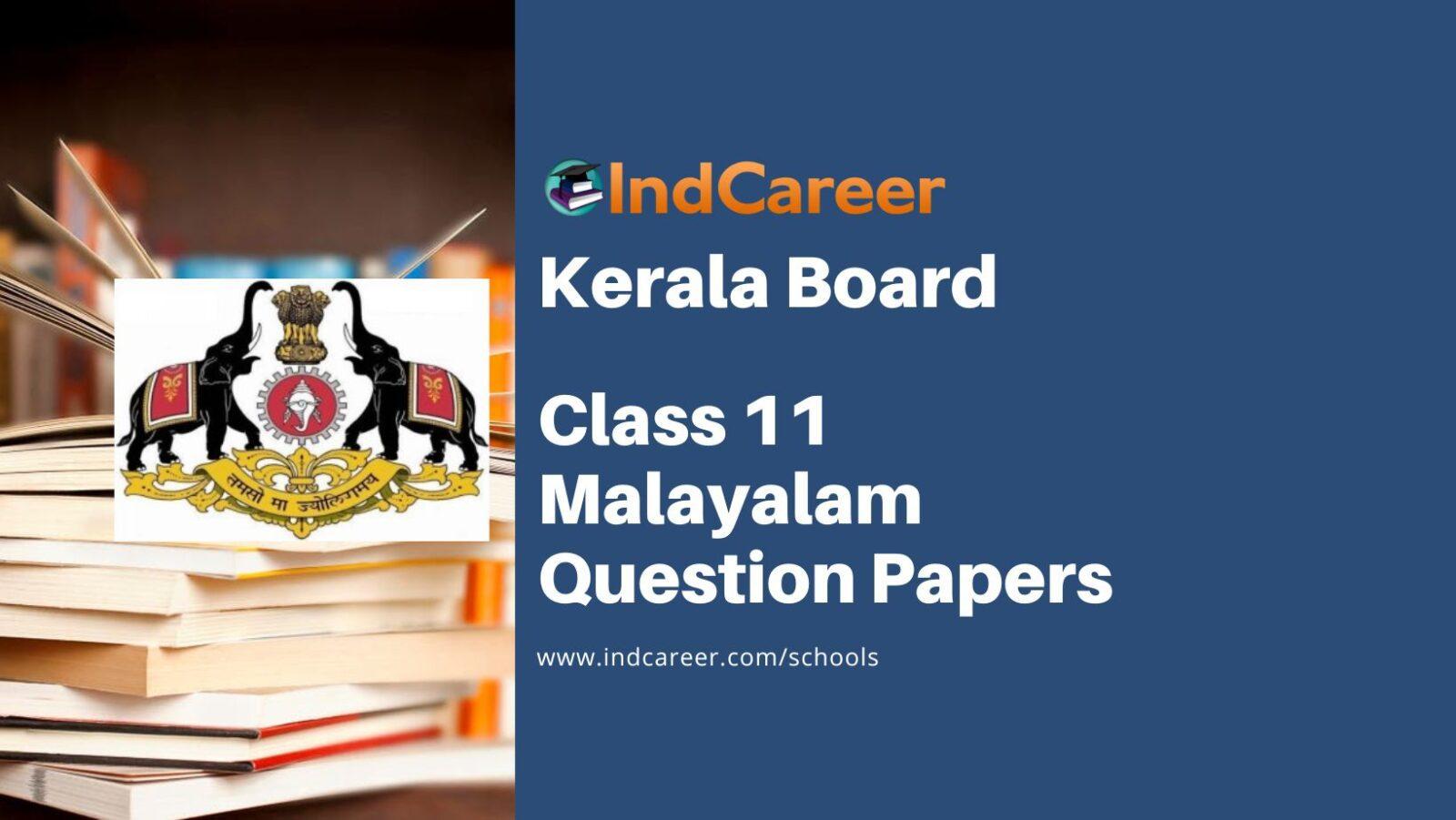 Kerala Plus One Malayalam Question Papers - IndCareer Schools