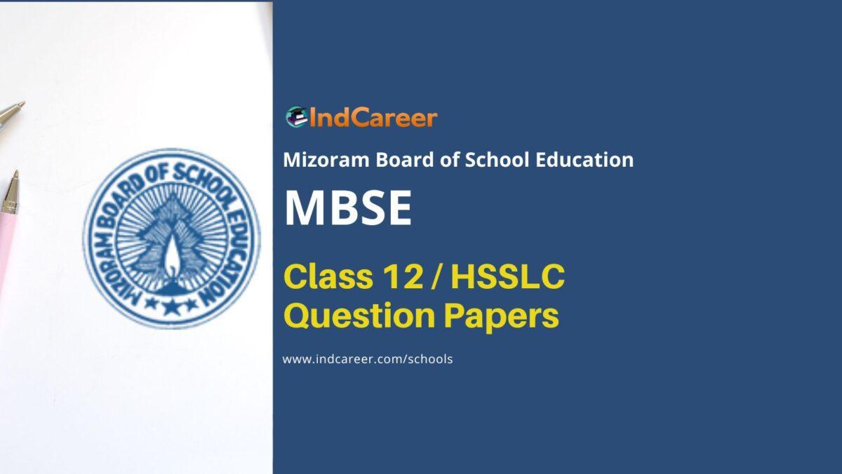 MBSE HSSLC Question Papers