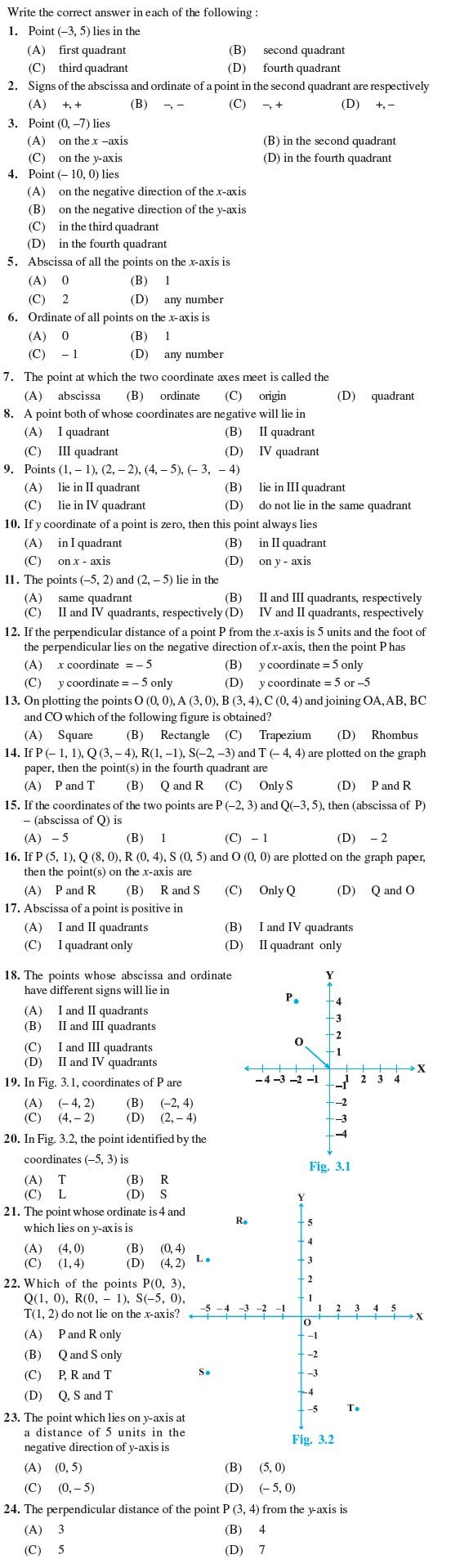 Class 9 Important Questions for Maths - Coordinate Geometry