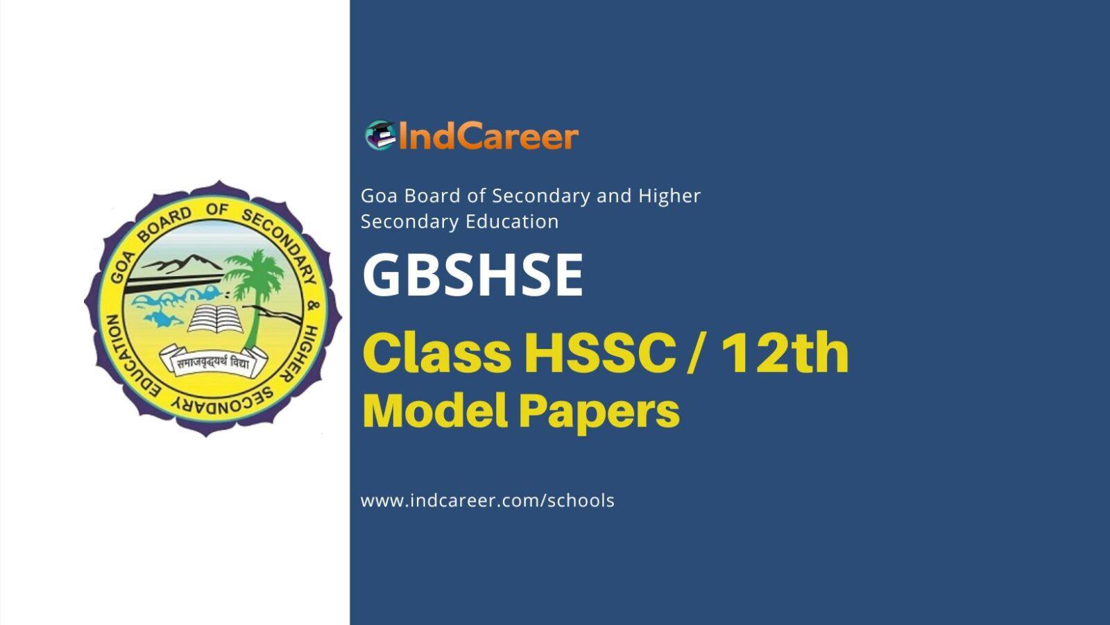 Goa Board HSSC Model Papers: Download GBSHSE Class 12th Sample Question ...