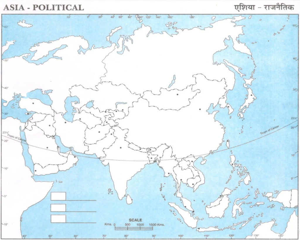 Political Map of Asia for Students