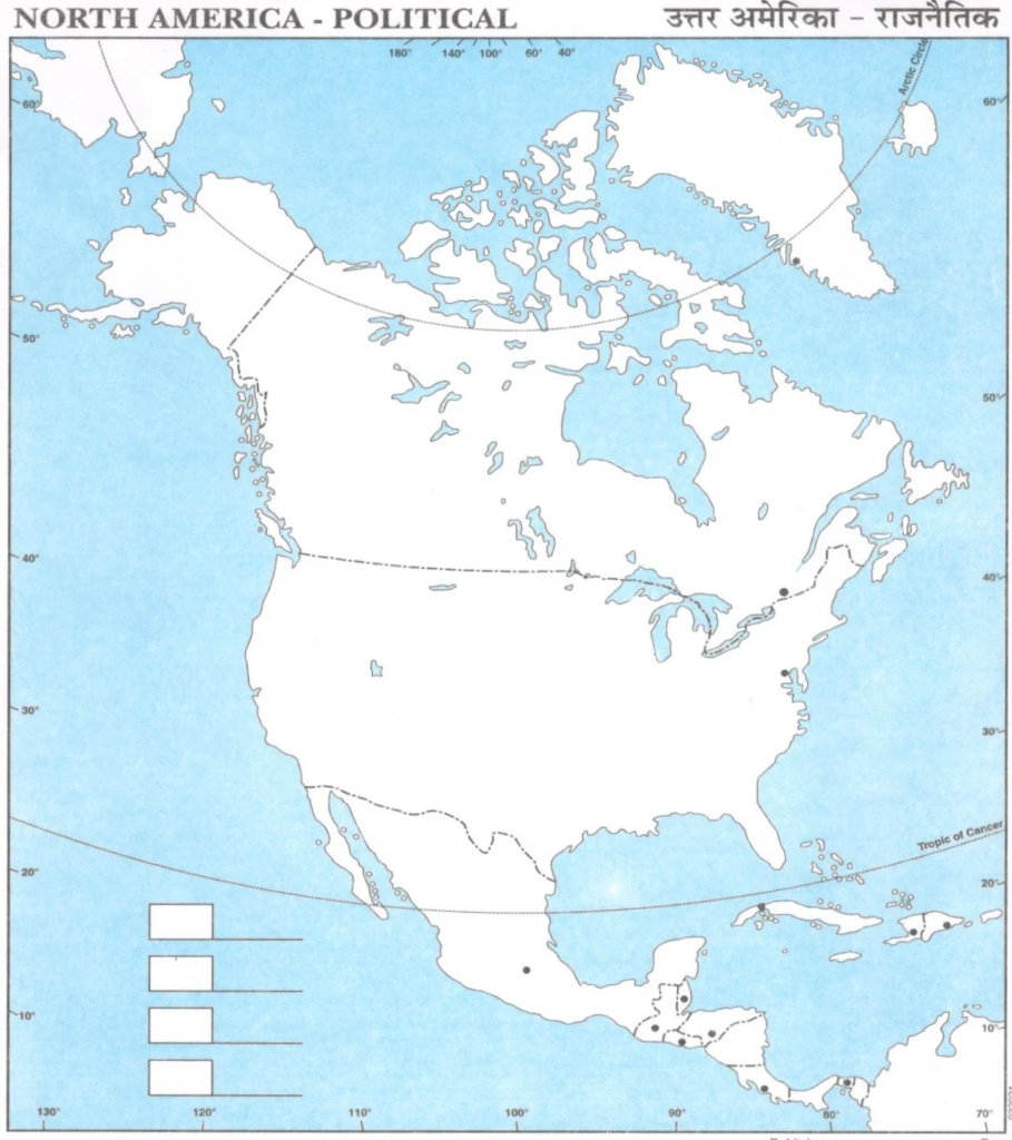 Political Map of North America for Students
