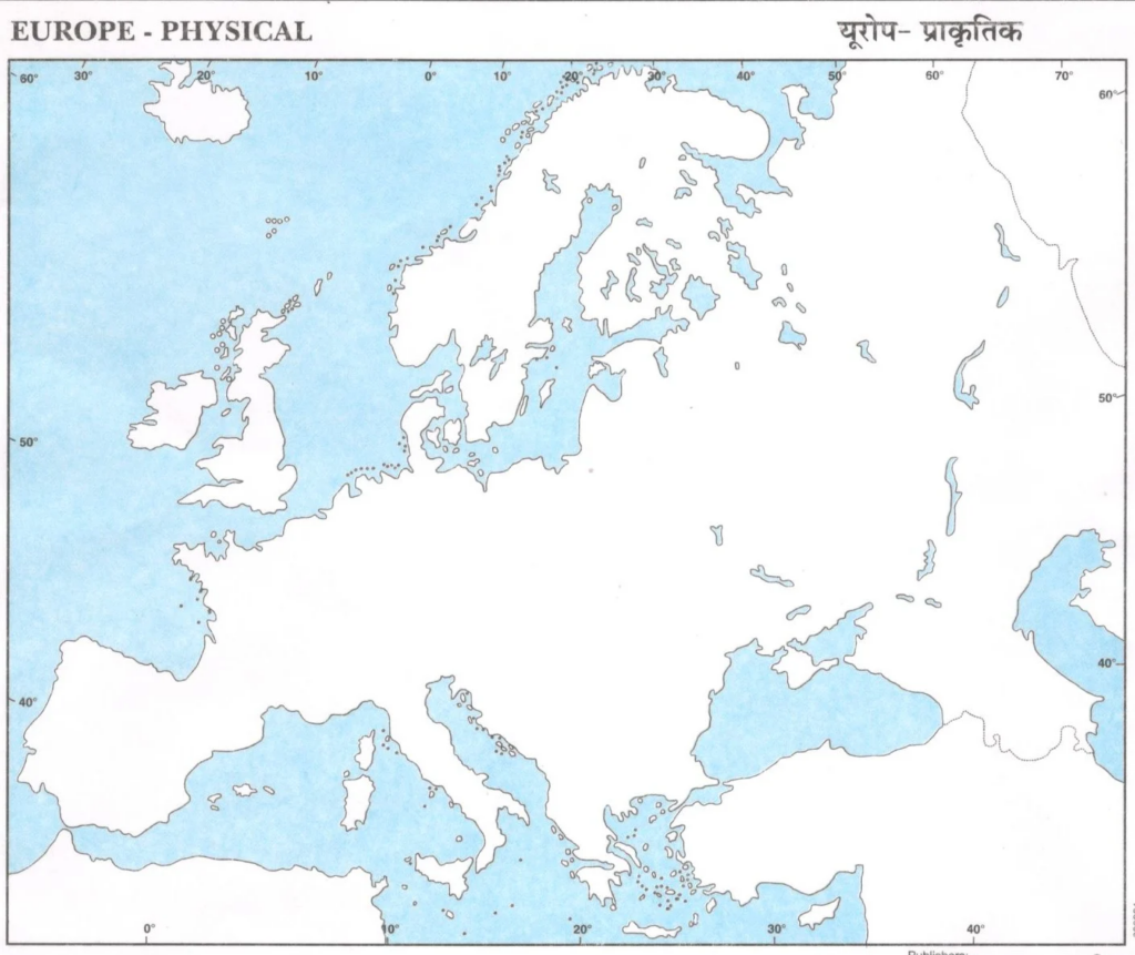 Physical Map of Europe for Students